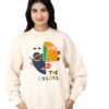 WOMEN OFF WHITE SOLID GRAPHIC SWEATSHIRT ORGANIC COTTON - Image 2